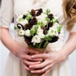 Bride With A Pine Cone Bouquet