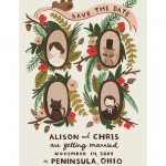 Folk art save the date