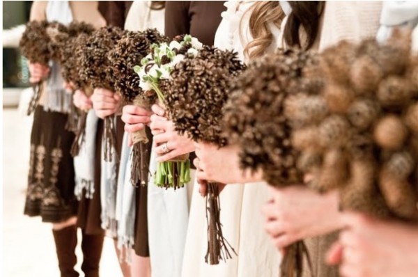 Pine cone flowers wedding