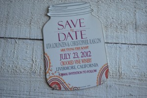 Mason Jar Wedding Save The Date