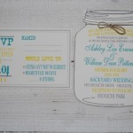 White Mason Jar Wedding Invitation