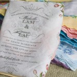floral hankerchief wedding invitation