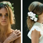 Wedding hair with flowers for a rustic wedding