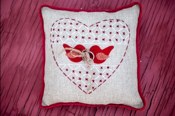 Country Wedding Ring pillow Country Wedding Ring Pillow with Birds