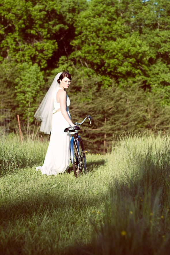 A Country Bride With Her Bike