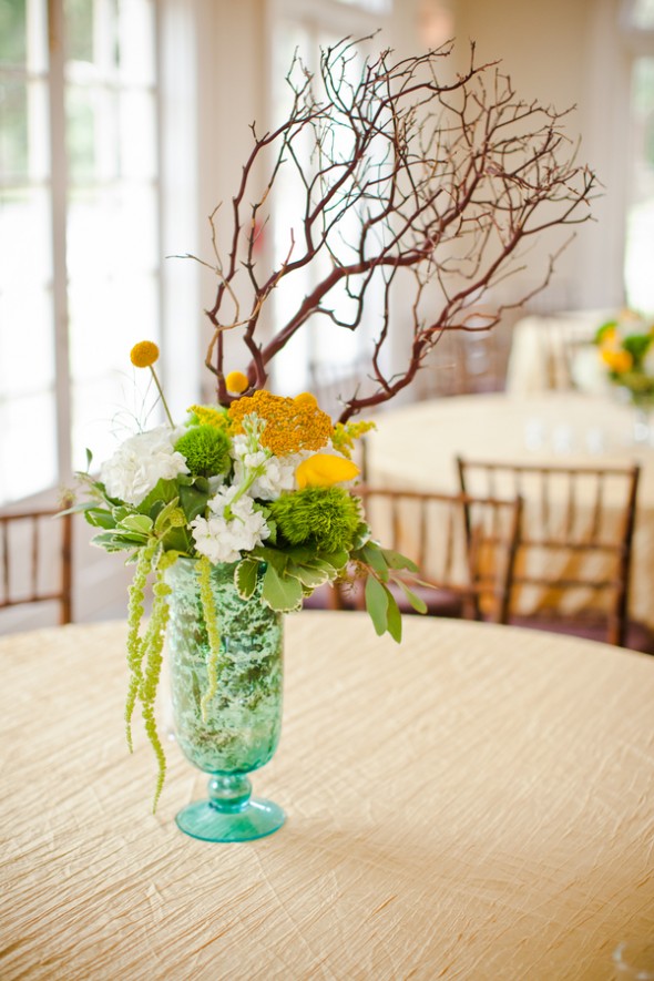 Green, Yellow & White Wedding Flowers