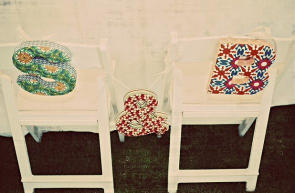 Fabric Letters At A Country Wedding