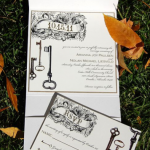 Skeleton Key Vintage Style Wedding Invitation