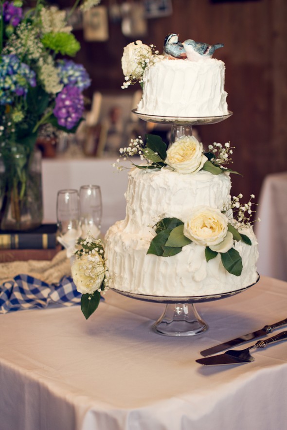 Rustic All White Wedding Cake