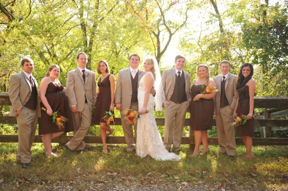 Outdoor Fall Rustic Wedding Party