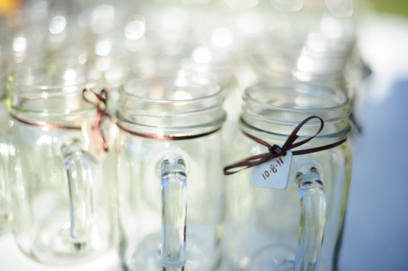 Mason Jars At A Rustic Wedding Act As Glasses