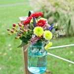Country Wedding Blue Mason Jar
