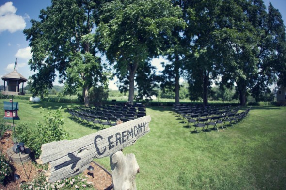 Rustic Farm Wedding With Wood Ceremony Sign