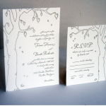 Tree Letterpress Wedding Invitation