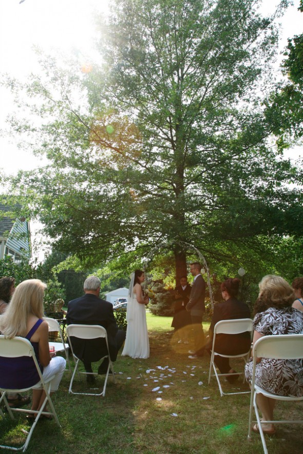 Backyard Rustic Wedding Ceremony