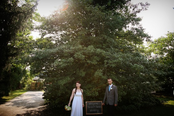 Country Wedding With Chalkboard Welcome Sign