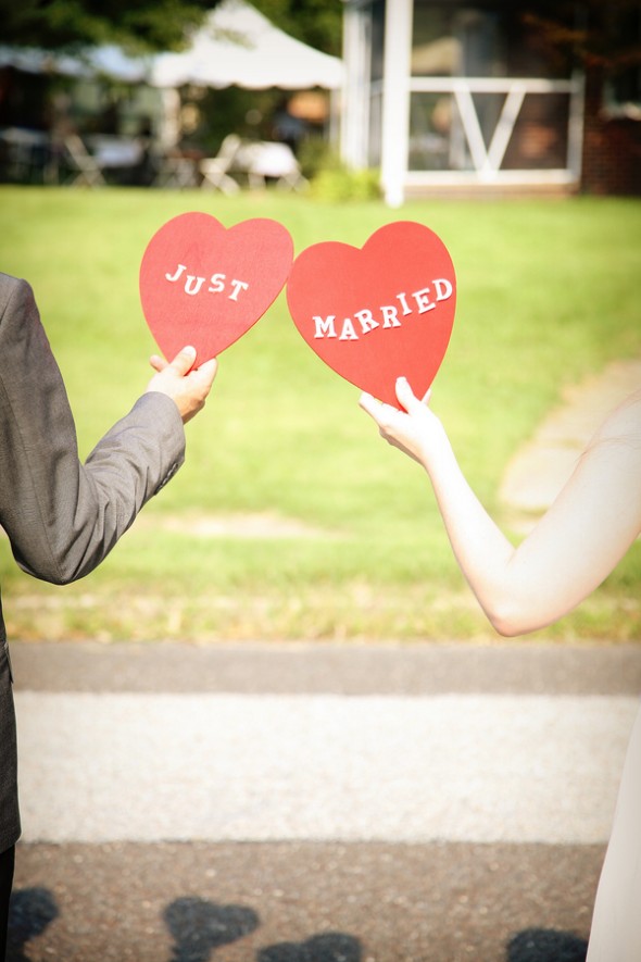 Just Married Hearts For A Country Wedding