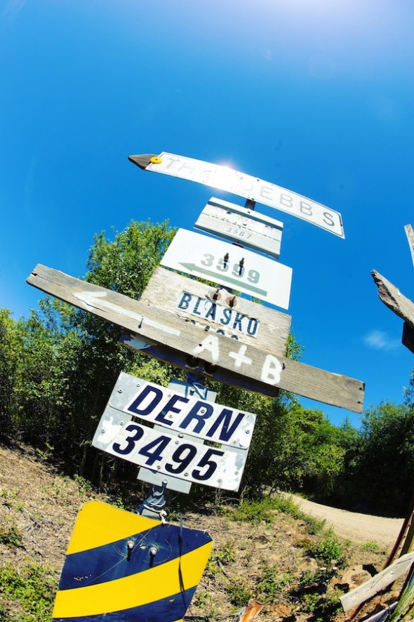 Directional Signs From A Rustic Wedding