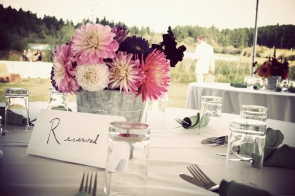 Country Wedding Table Centerpieces
