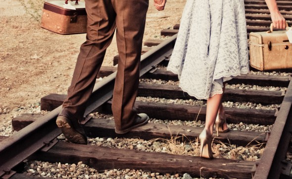 Country Wedding On Train Tracks