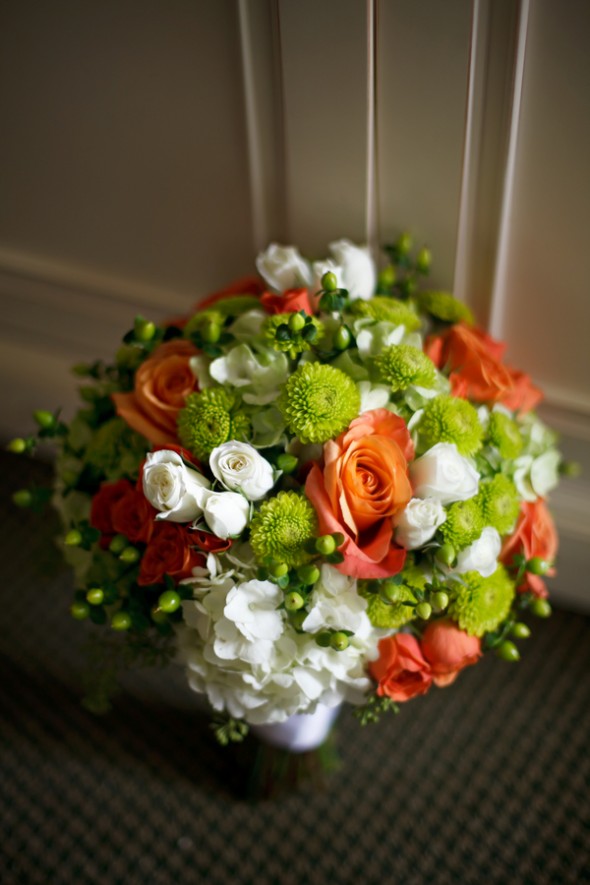 Green & Orange Wedding Bouquet