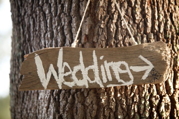 Wood Wedding Sign