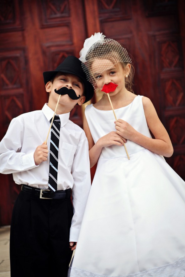 Ring bearer and flower girl for rustic wedding