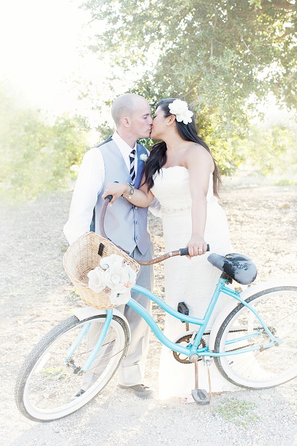 Country Wedding With Bike Prop
