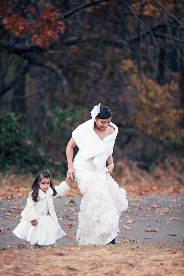 Mom and daughter at rustic wedding