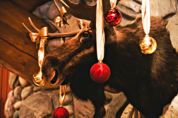 Ornament Decorations At Rustic Holiday Wedding
