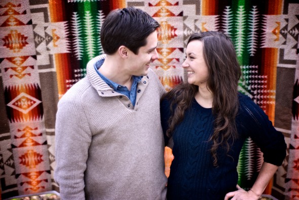Engagement Pictures With Pendleton Blanket