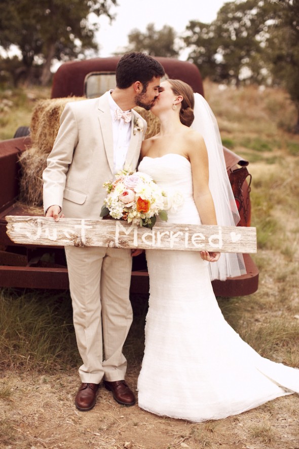 Just Married Wood Sign