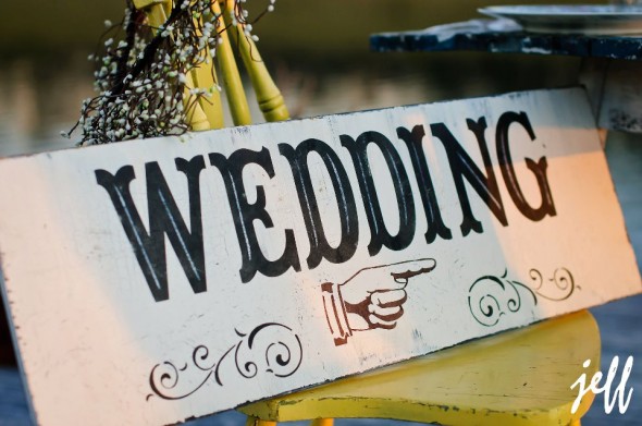 wedding directional sign vintage style