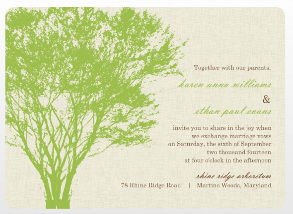 Tree Wedding Invitation From Wedding Paperie tree-wedding-invitation-wedding-paperie