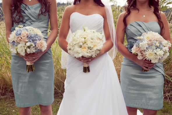 light blue bridesmaid dress