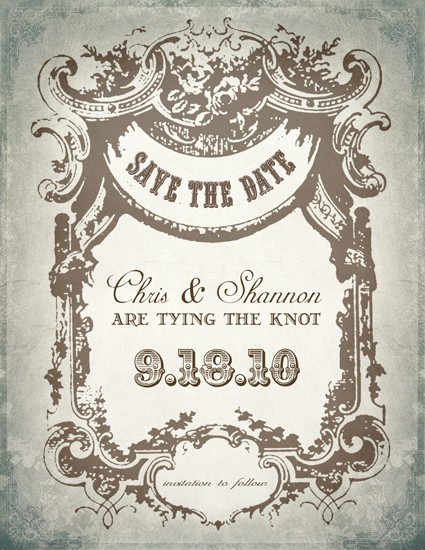 Vintage Style Wedding Save The Date Postcard vintage-style-wedding-save-the-date-postcard