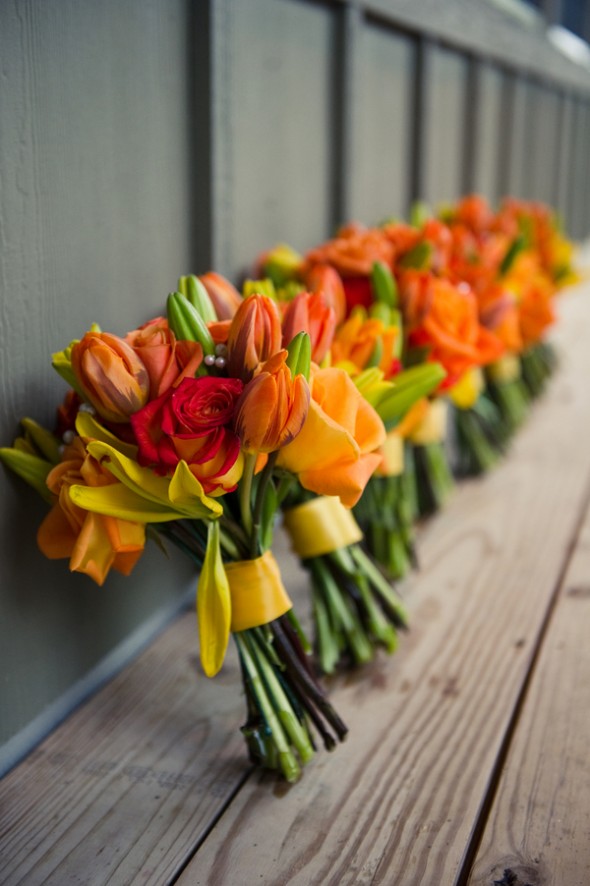 Country Orange wedding Bouquets