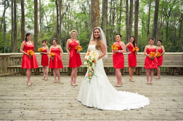 Bright Red Bridesmaid Dresses