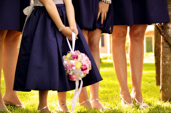 Blue Flower Girl Dress