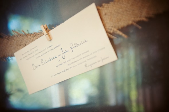 Burlap Wedding Invitation