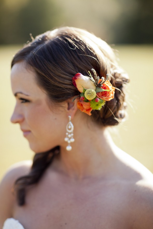 Fall Flowers In Brides Hair