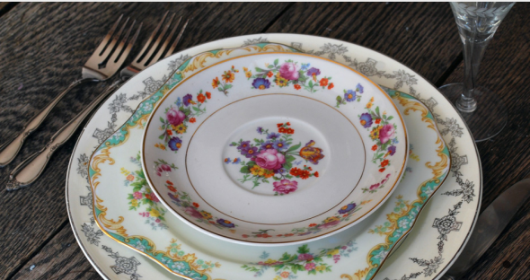 Vintage China For Bridal Shower