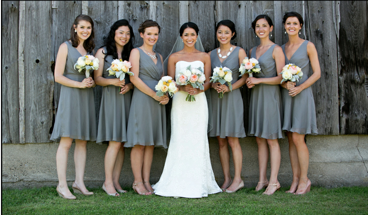grey short bridesmaid dresses-Ulovee