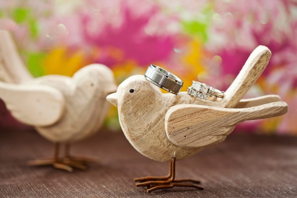 Wood Bird Wedding Cake Topper
