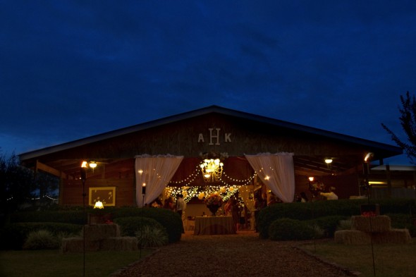 Nighttime Barn Wedding