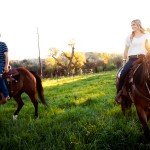 Engagement pictures taken with a horse