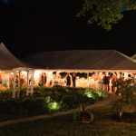 A backyard tented wedding