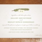 An evergreen wedding invitation
