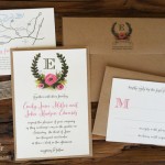 A wedding invitations with kraft paper