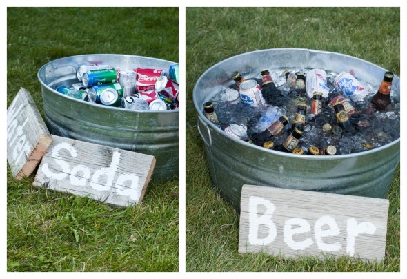 Galvanized Buckets Of Drinks